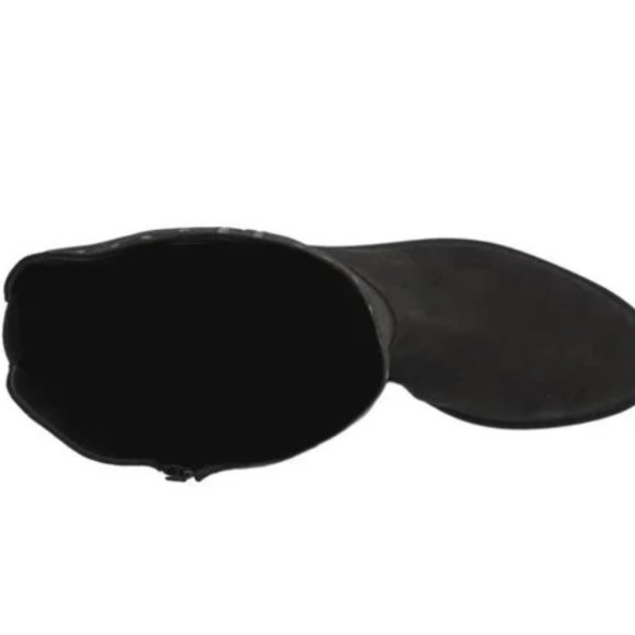 STEVEN NATURAL COMFORT Zoe Suede Riding Knee-high Boots - Black Leather - Picture 4 of 5